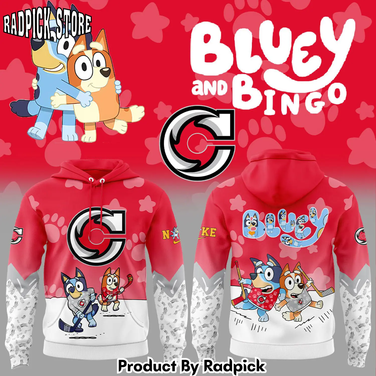 Cincinnati cyclones bluey and bingo hoodie joggers hoodie and long pants set rp291867